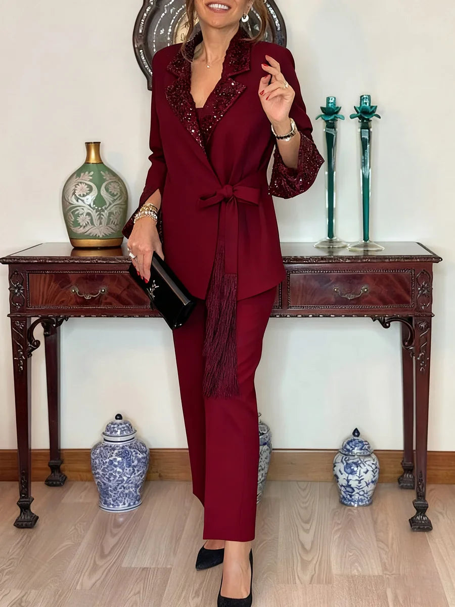 Nitzanit - Elegant Jacket And Trouser Two Piece Set