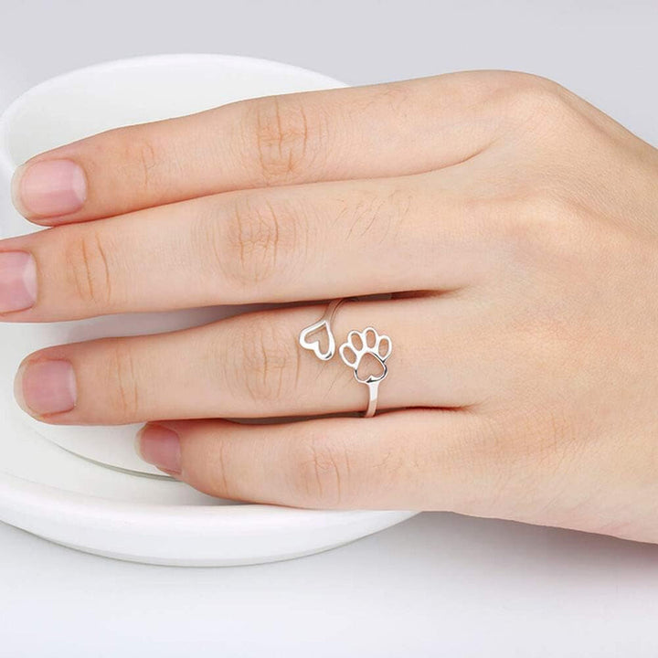 HeartPaw - Handmade Ring with Paw and Heart