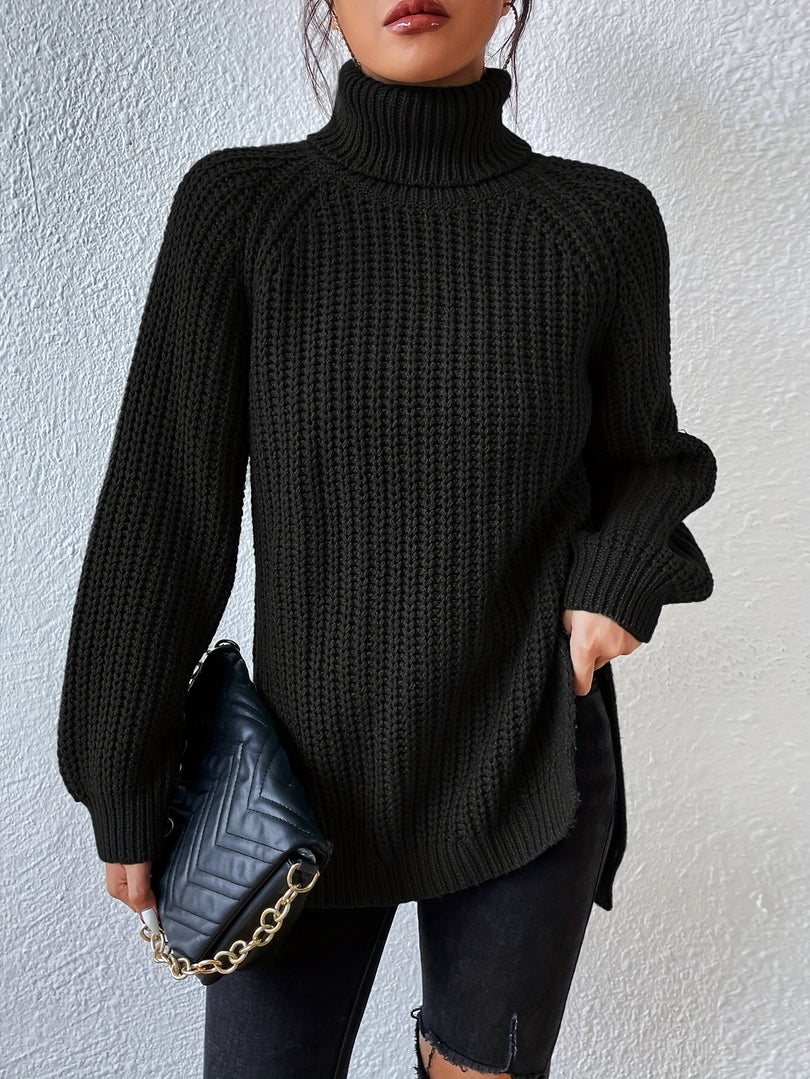 Yvaiinura - Knit Turtleneck Long Sleeve Sweater