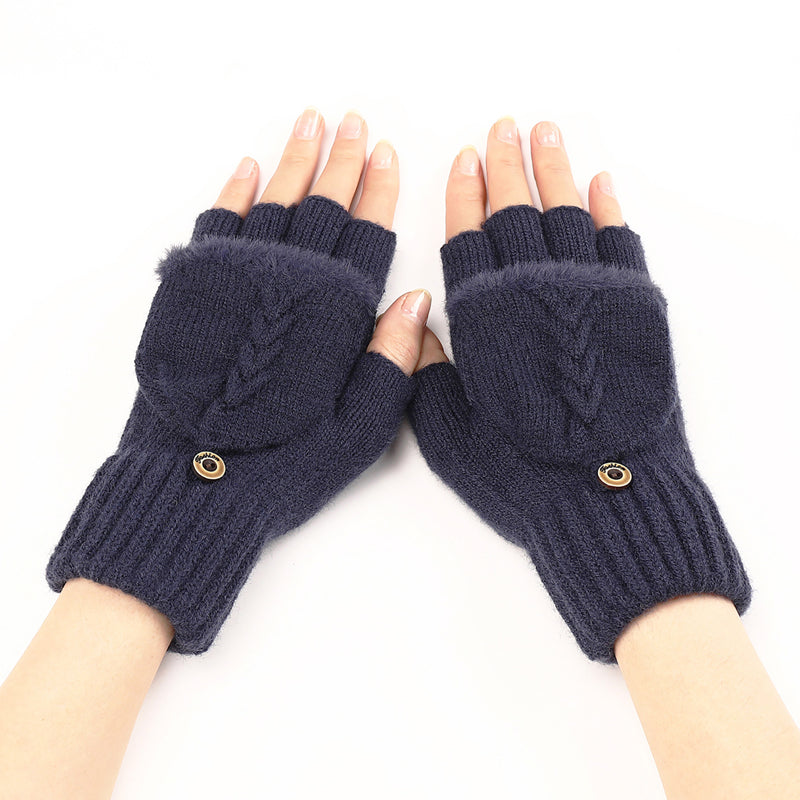 GloveGleam - Knitted Fingerless Flip Gloves