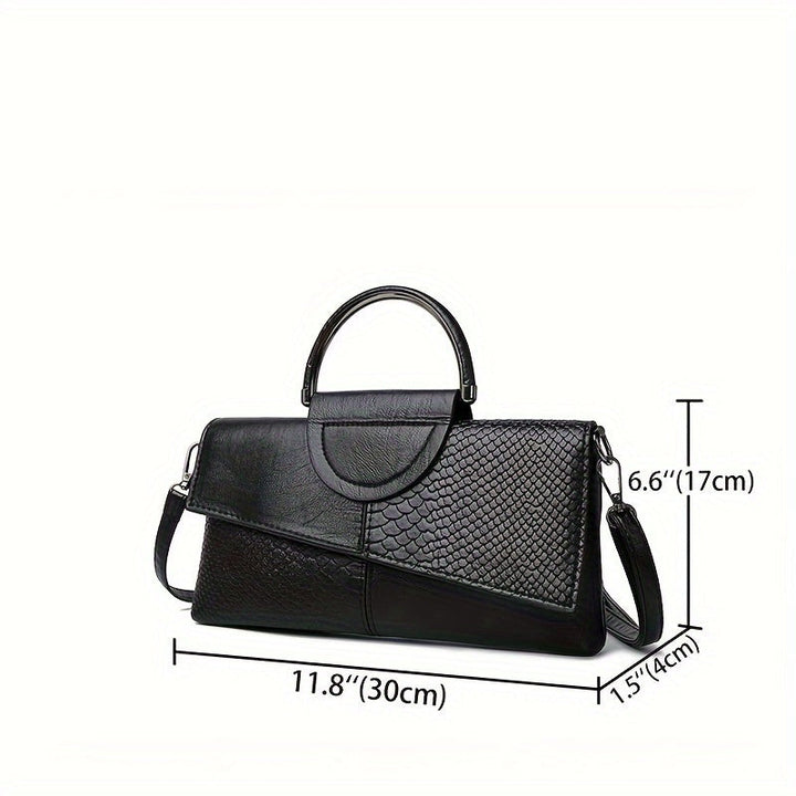 Samiis - Retro Crocodile Handbag With Zipper