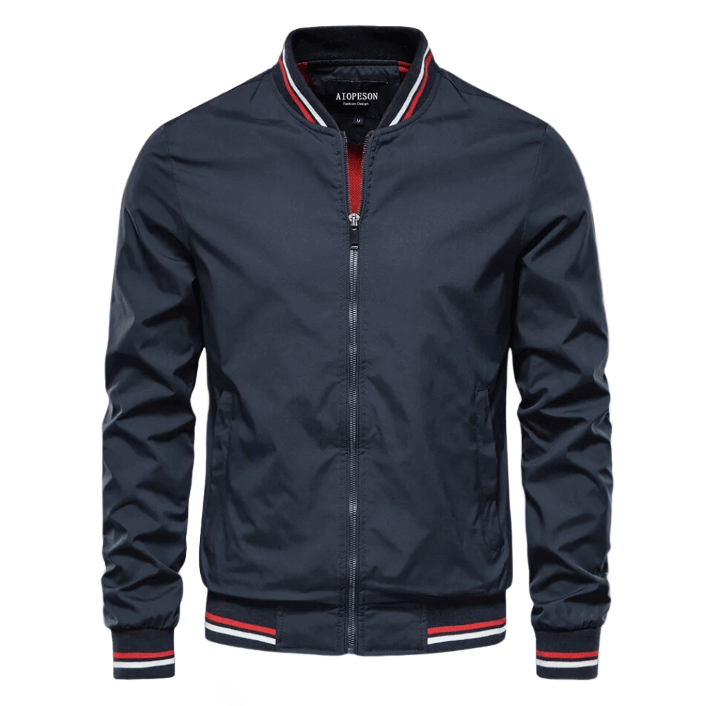 Noam - Classic Striped Trim Bomber Jacket