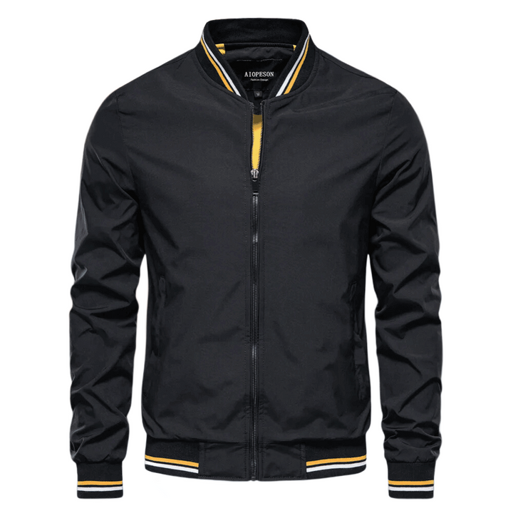 Noam - Classic Striped Trim Bomber Jacket