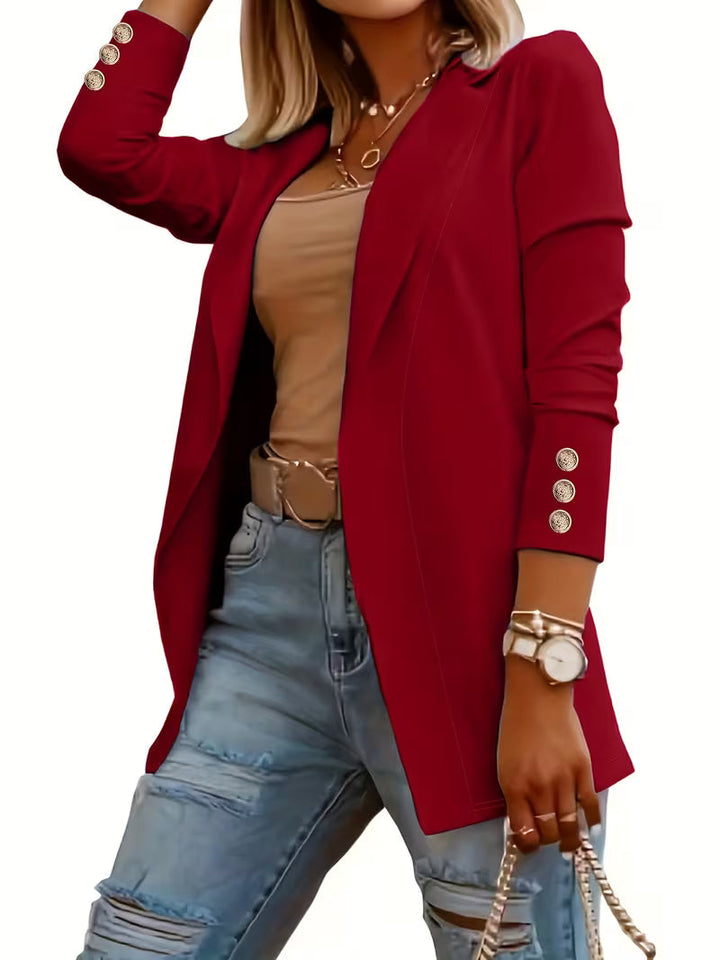 Tatjanita - Long sleeve Decorative Button Blazer