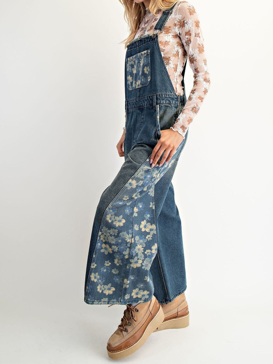 Yalita - Flower Denim Overalls