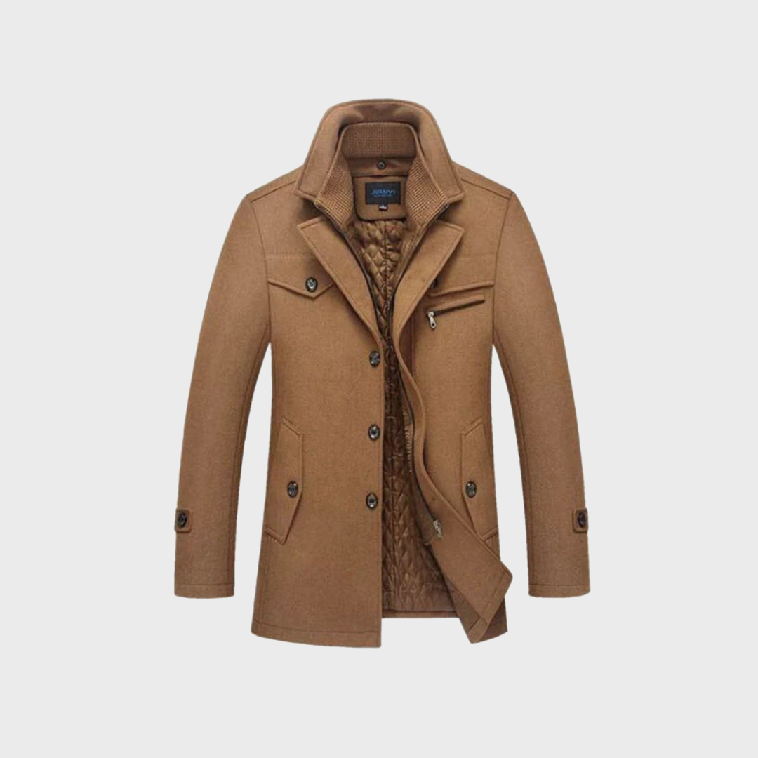 Sabron - Quilted Wool Coat With Zip Front
