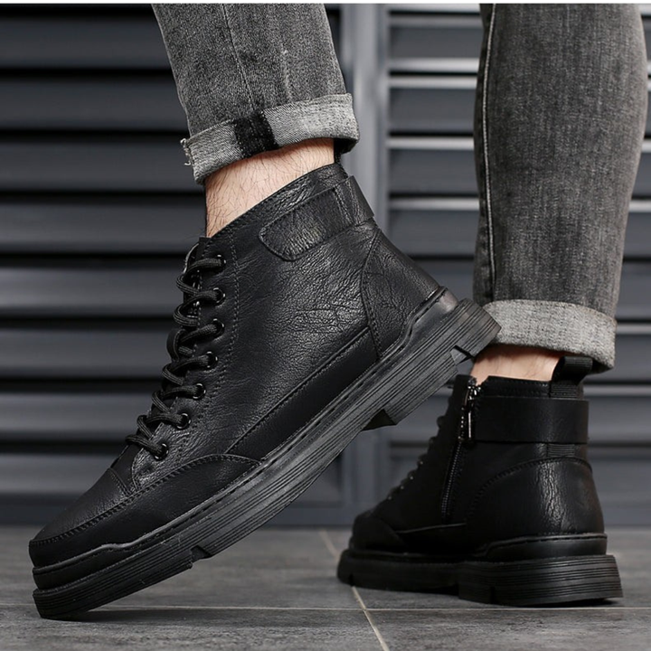 Patterson - Lace-Up Leather Ankle Boots