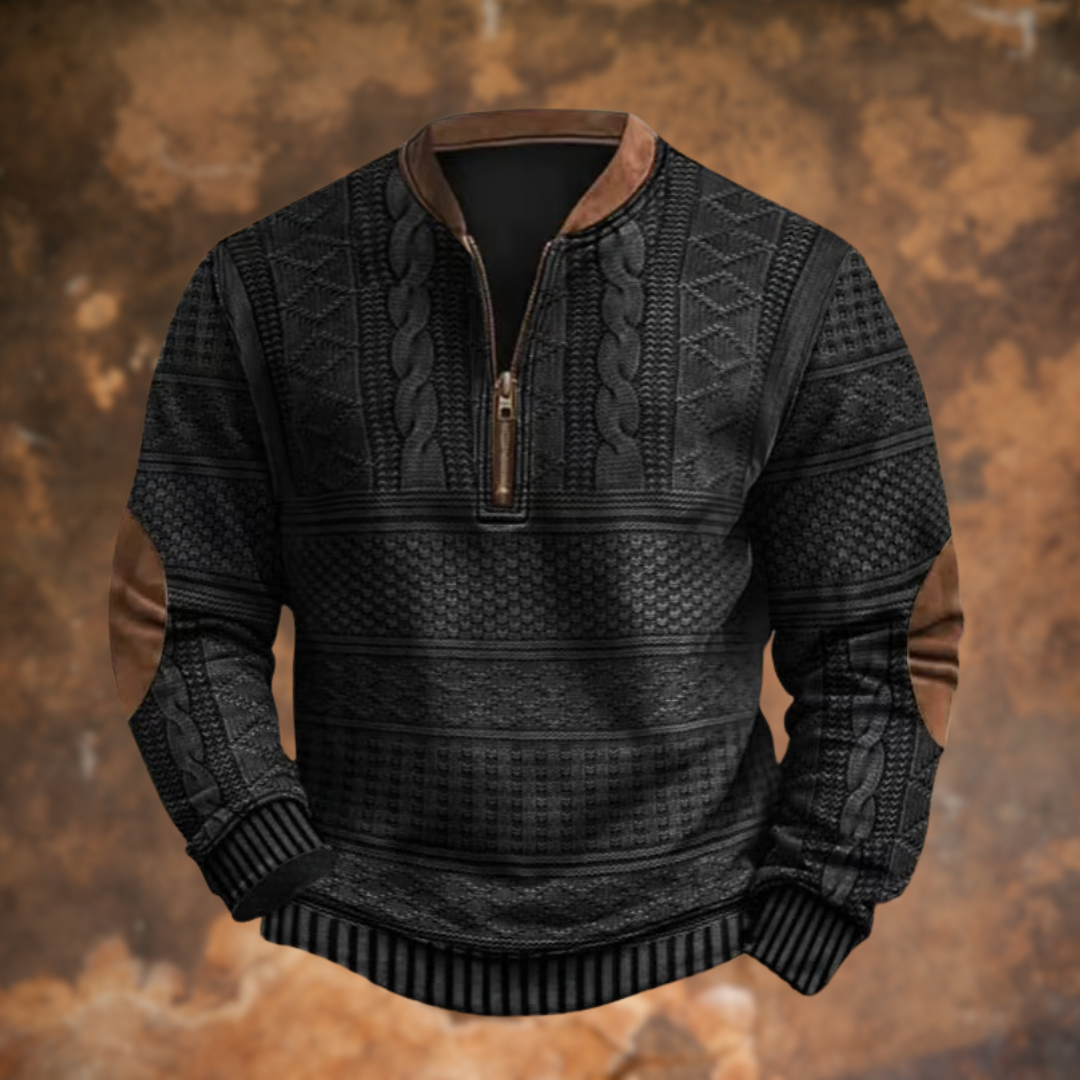 Tom - Elegant Long Sleeve Zip Up Sweater