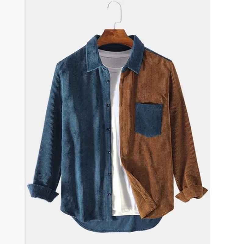 Geraldus - Splice Corduroy Button-Up Shirt