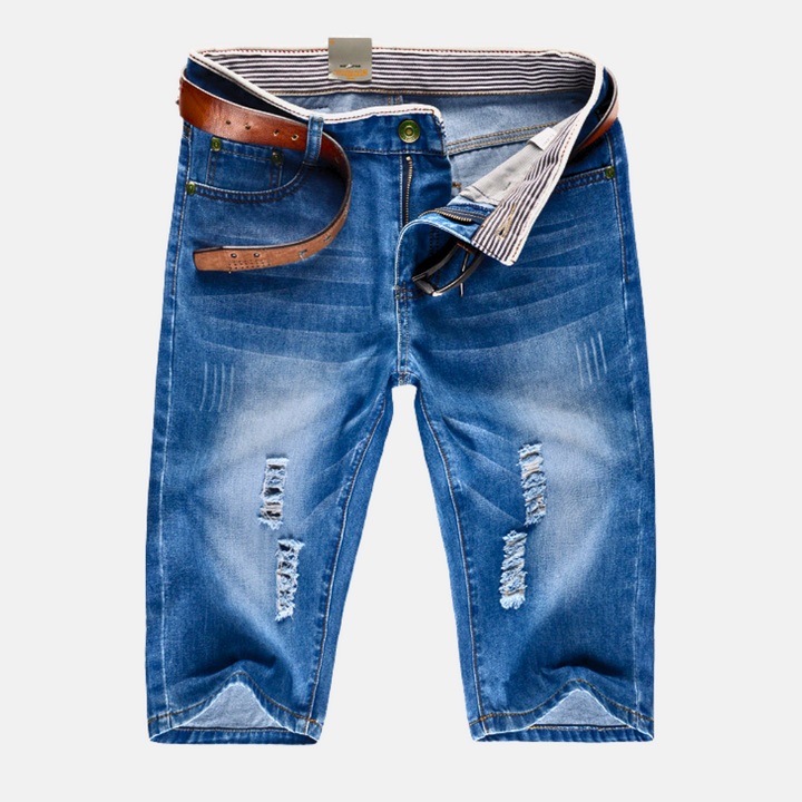 Eleena - Ridge Distressed Denim Shorts