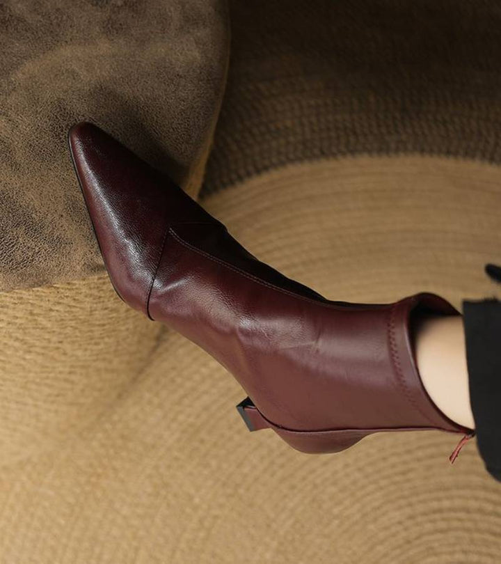 Lielah - Leather Ankle Boot With Zipper