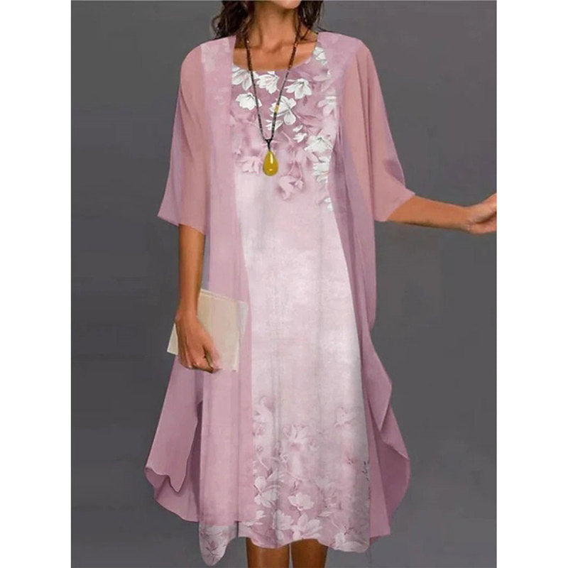 Venolia - Two-Piece Dress With A Floral Print
