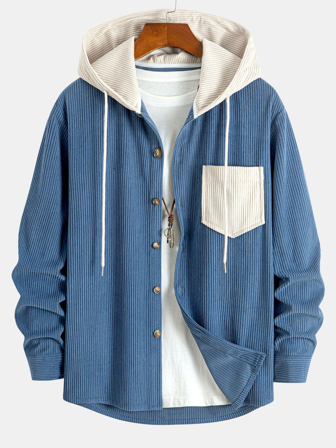 Cadmus - Corduroy Hooded Shirt And Pants Set