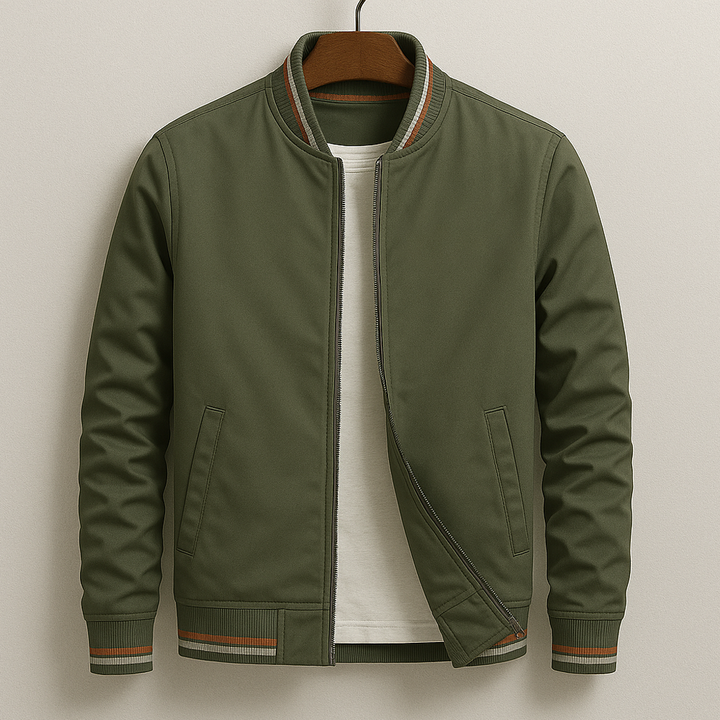 Gleb - Stylish Bomber Jacket with Stripe Details