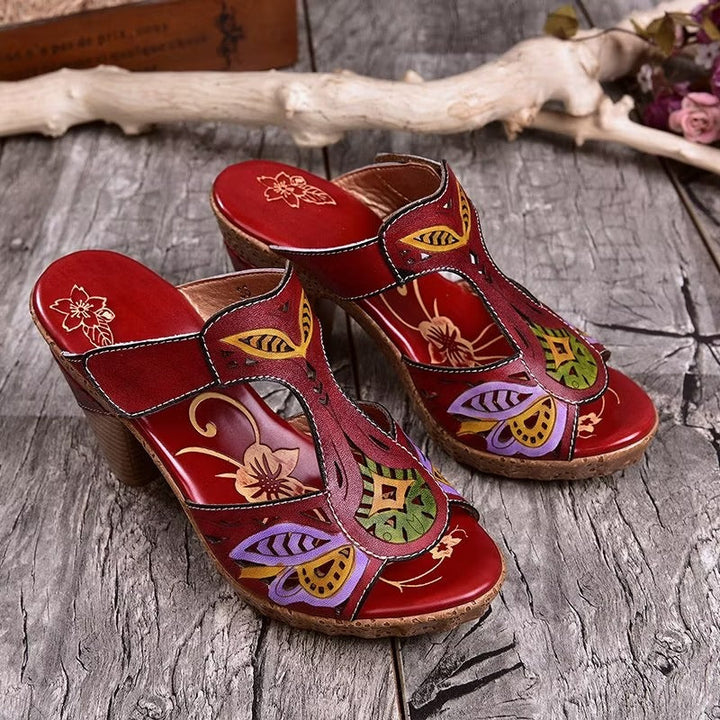 Ariana - Heel Sandal With Folwer Print