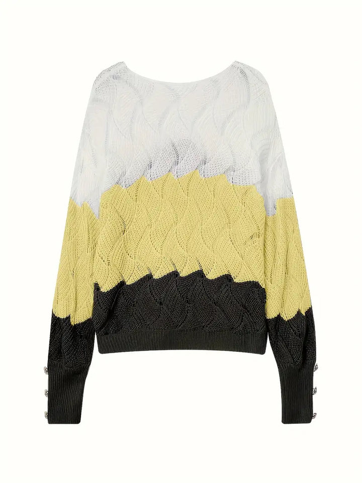 Renilda - Elegant V-Neck Knitted Sweater