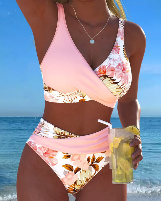 Killiane - Floral Contrast Split Bikini