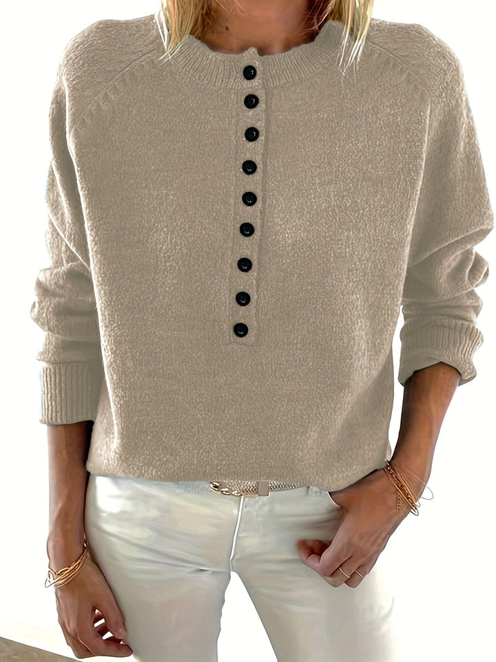 Yelena - Long Sleeve Button-Up Sweater