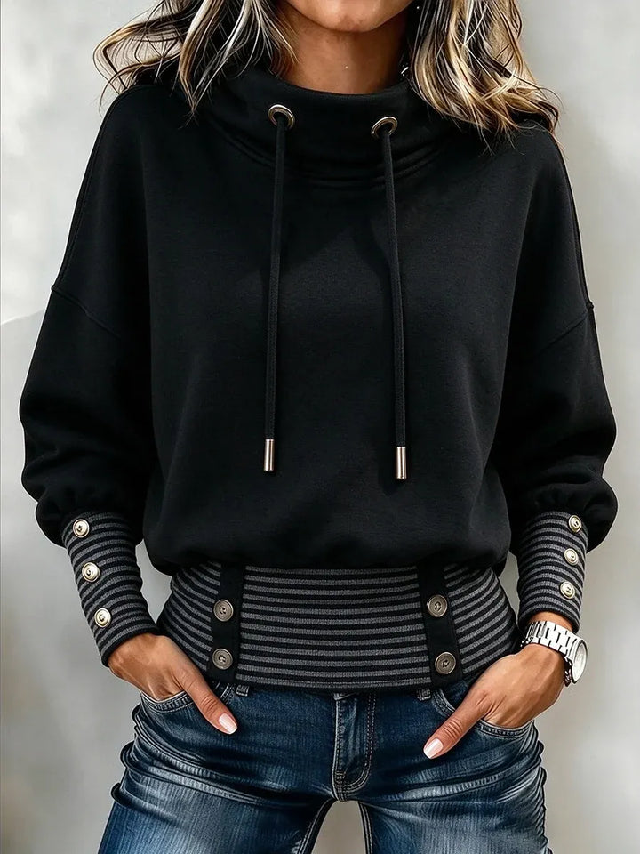 Lucreira - Stand-Collar Drawstring Sweatshirt