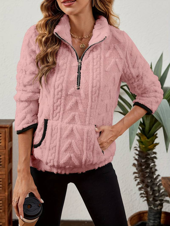 Naama - Half-Zip Stylish Sweater With Pocket