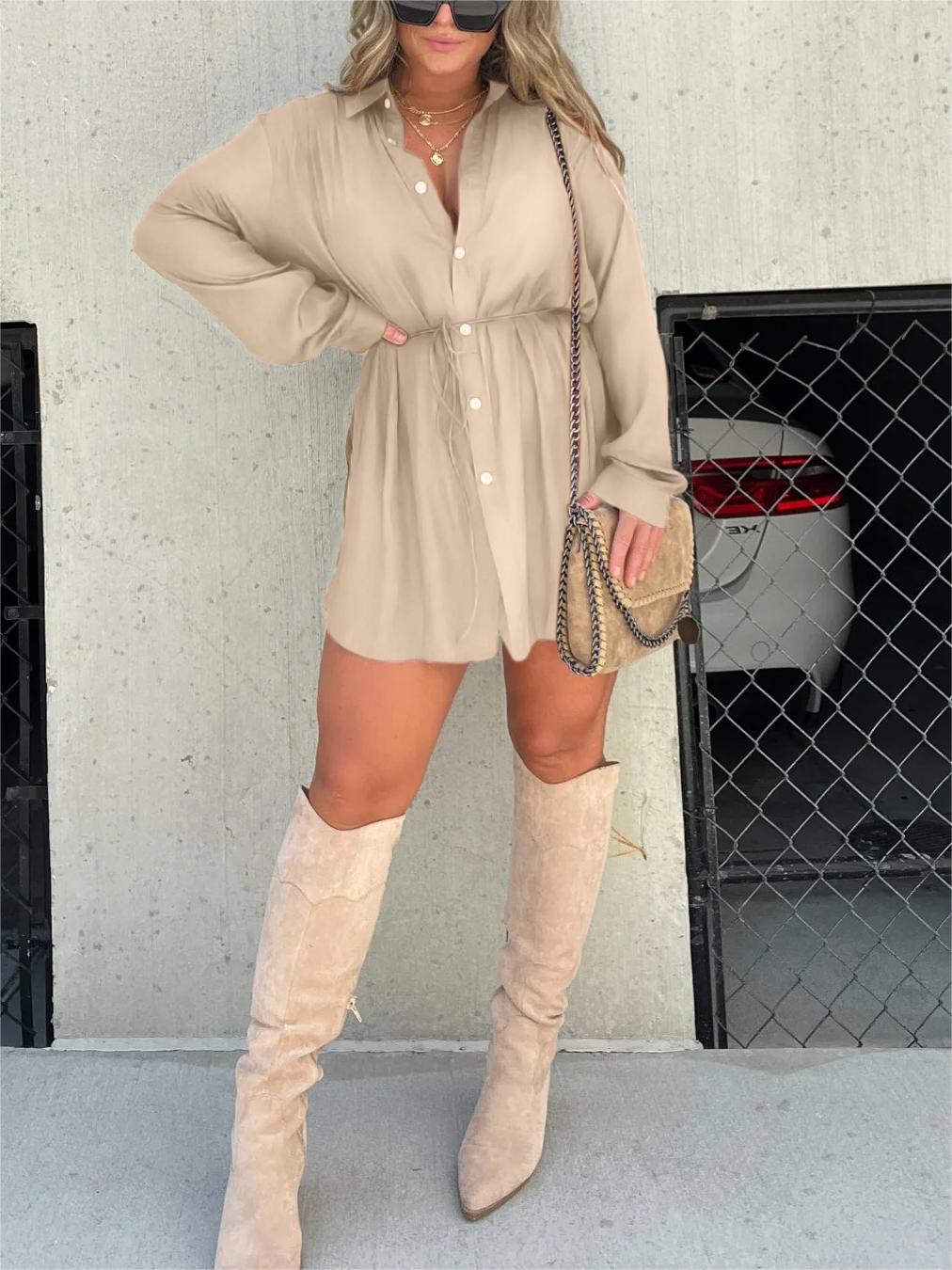 Giulia - Turn Down Collar Loose Shirt Set