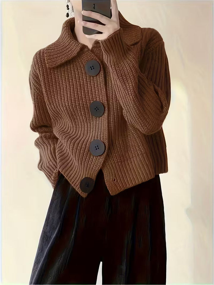 Agnetha - Knitted Sweater With Large Buttons