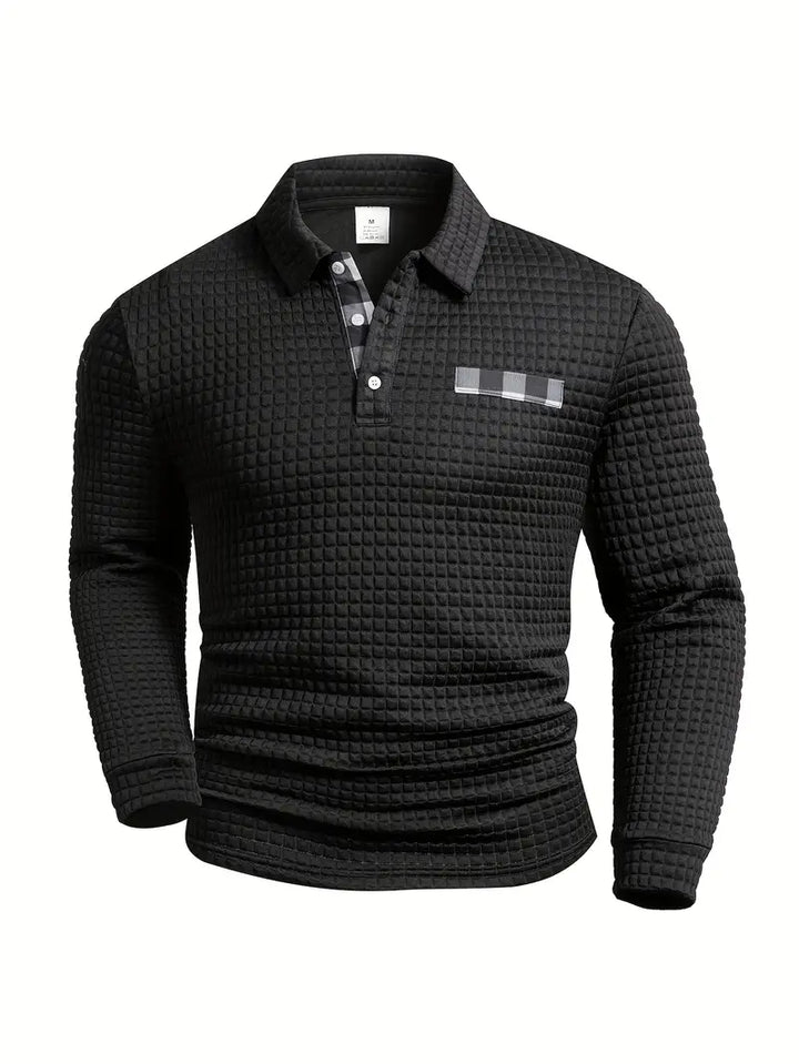 Hughes - Casual Thick Knit Button-Up Shirt