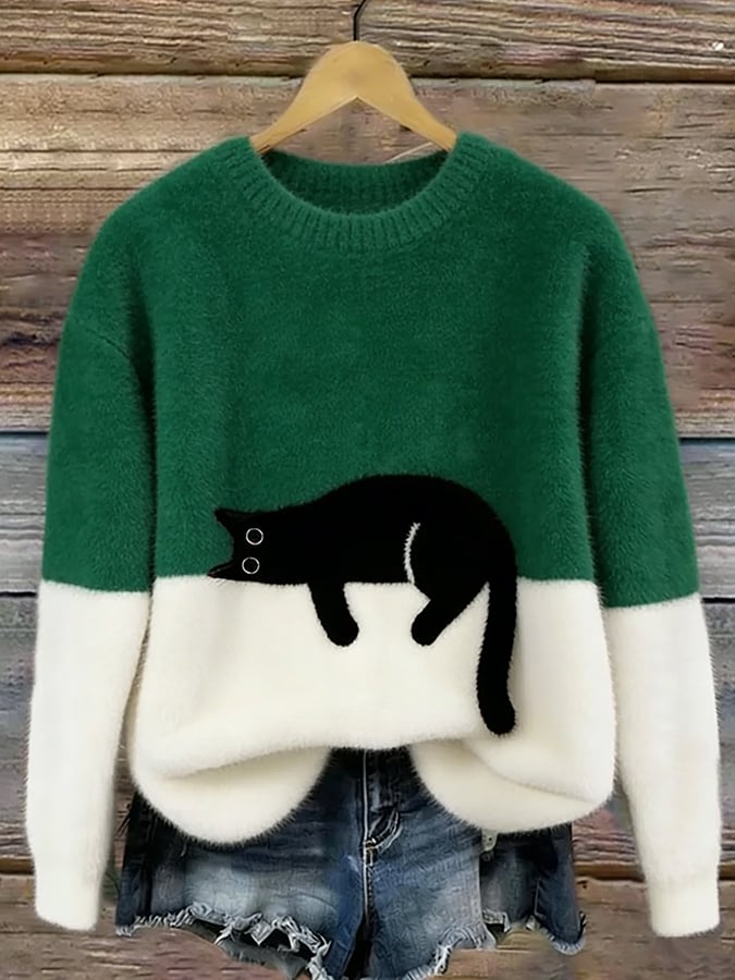 Kalisine - Casual Cat Graphic Sweater