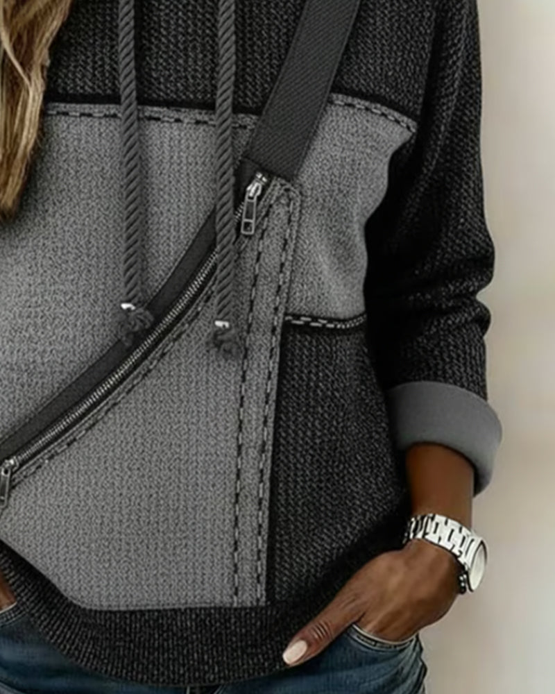 Eija - Stylish Color Block Hoodie