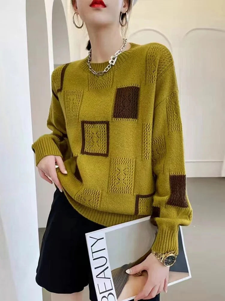 Annouska - Block Pattern Knitted Sweater