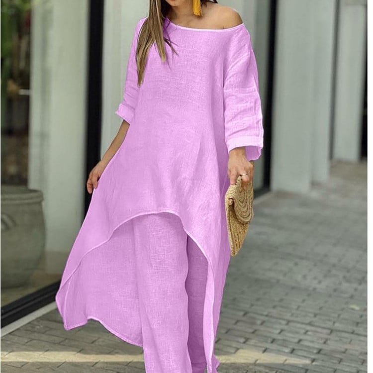 Liselotte - Fashionable Linen Casual Dress