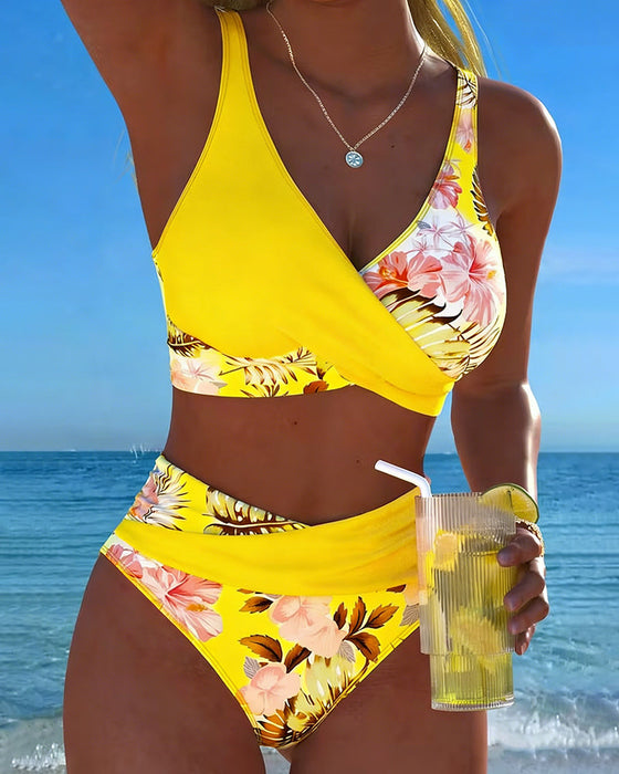 Killiane - Floral Contrast Split Bikini