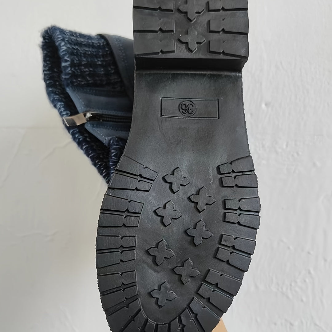 Kaelette - Lace-Up Ankle Boots With Knitted Cuffs