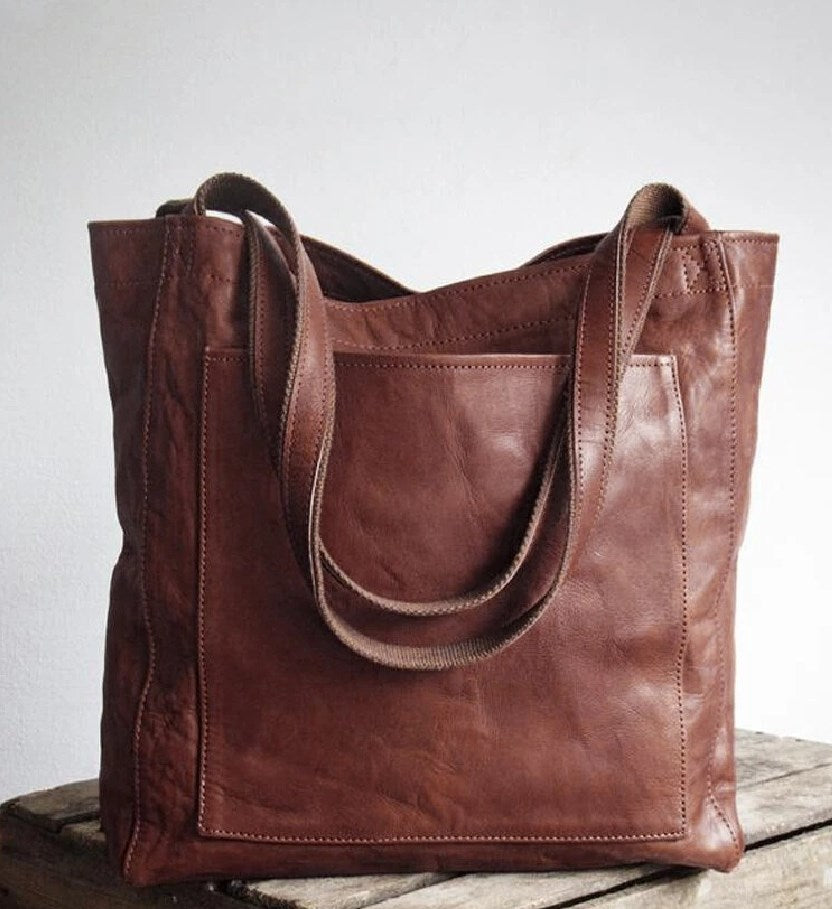 Yasmine - Classic Leather Tote Bag