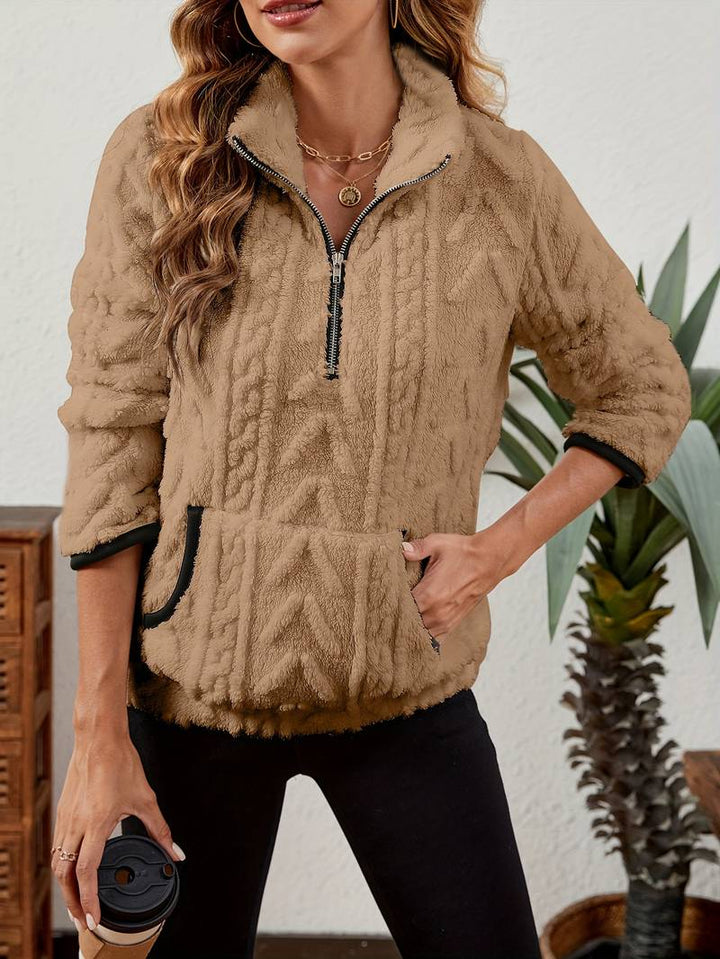 Naama - Half-Zip Stylish Sweater With Pocket