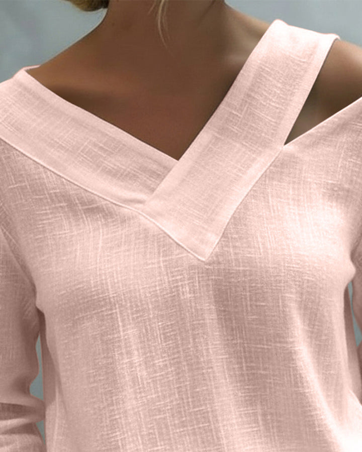 Makeeta - Elegant V-Neck Top With Straps