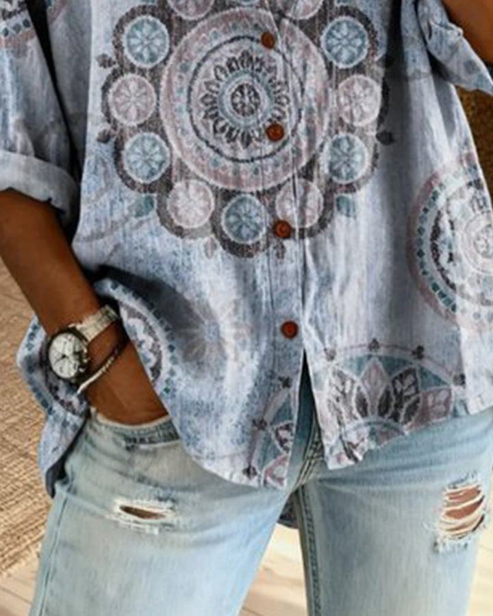 Nirita - Mandala Print Long Sleeve Shirt