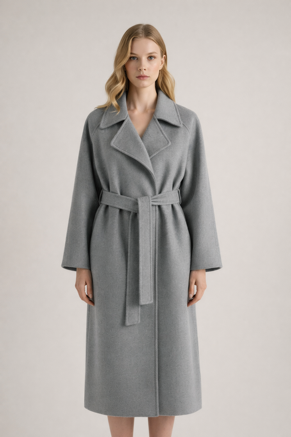 Shulamit - Elegant Long Sleeve Overcoat With Belt