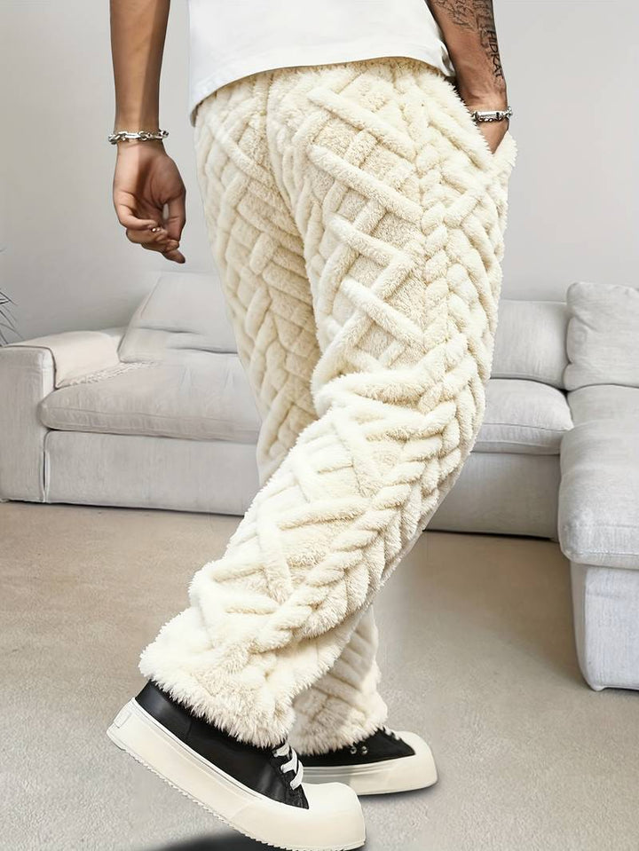 Zecharia - Geometric Patterned Pant With Elastic Waist