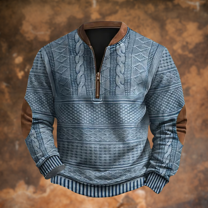 Tom - Elegant Long Sleeve Zip Up Sweater