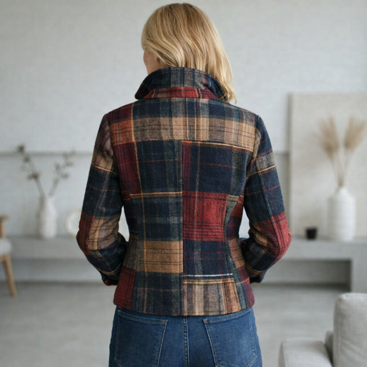 Meeran - Checked Coat with Collar
