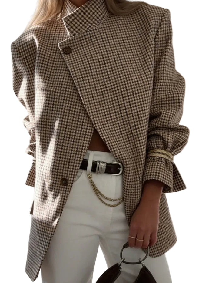 Clodagh - Vintage Plaid Structured Blazer