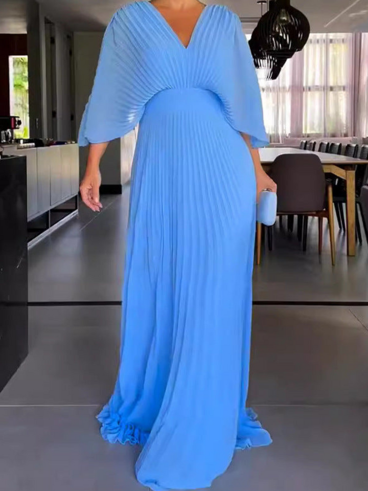 Valerija - Vibrant Pleated Maxi Dress