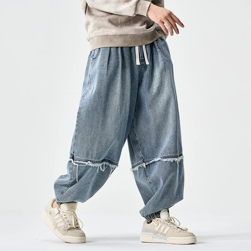 Brennan - Stylish Wide-Leg Denim Joggers