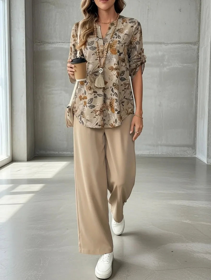 Kresimira - Elegant Floral Two-Piece Set