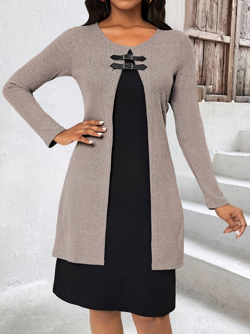 Shirahoshi - Autumn And Winter Round Neck Two-Piece Suit