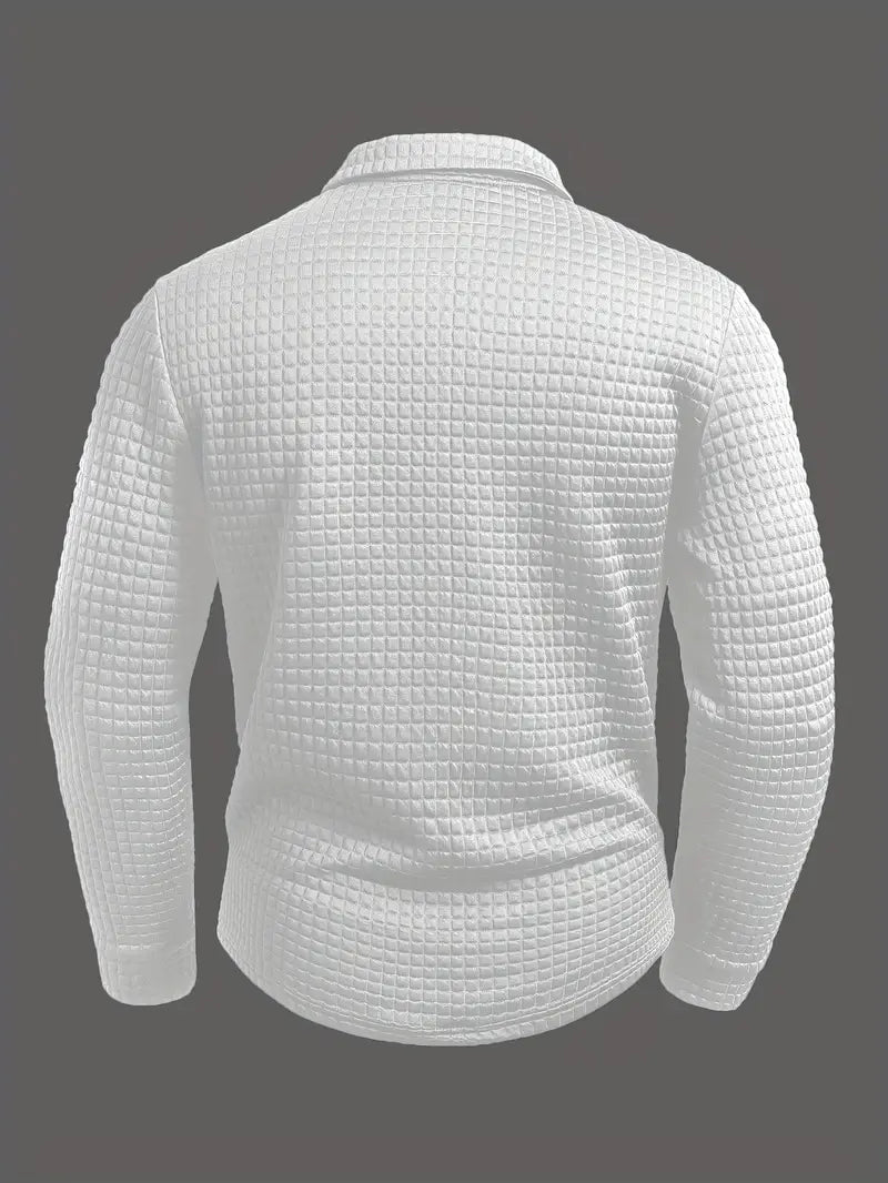 Hughes - Casual Thick Knit Button-Up Shirt