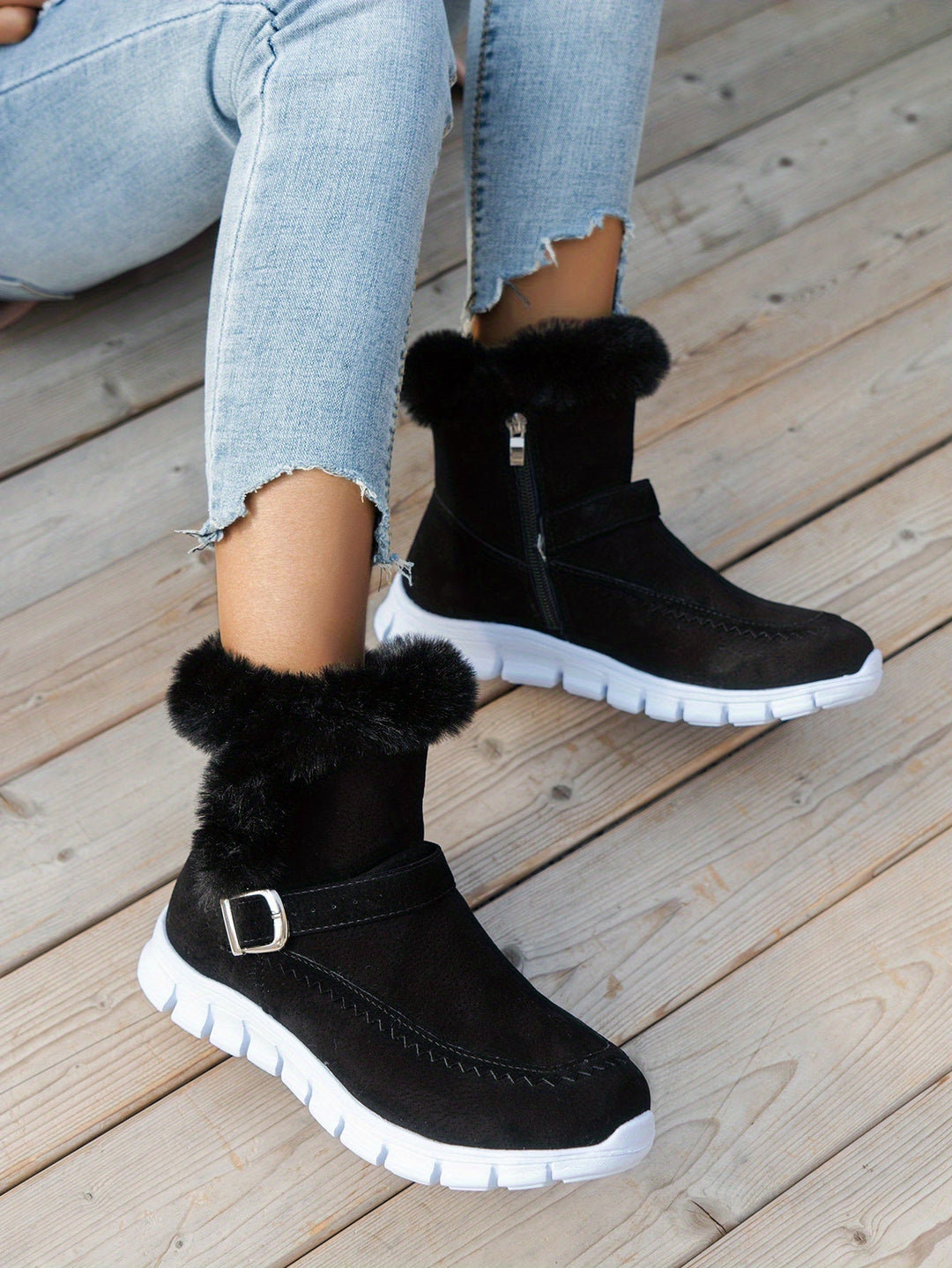 Seraiiana - Winter Snow Boot With Thick Sole