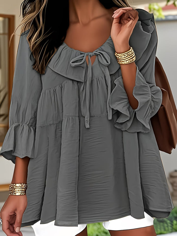 Garbine - Elegant Ruffle Neck Blouse