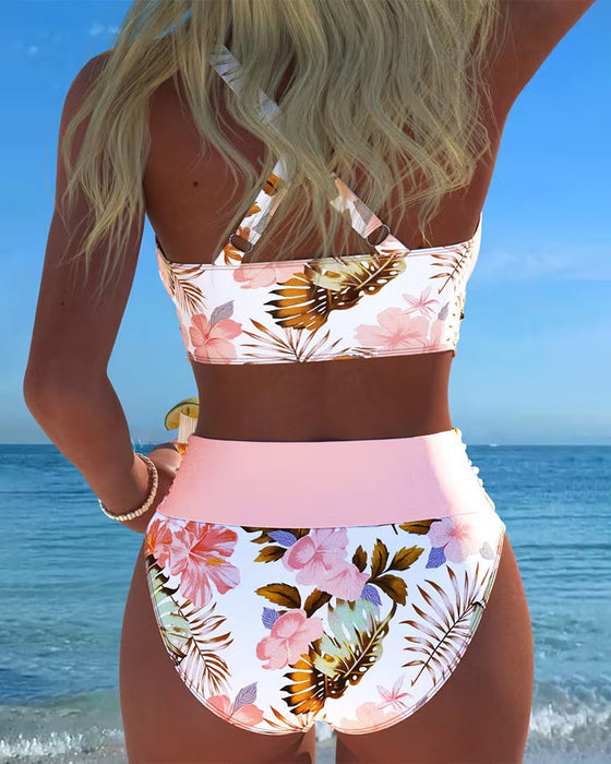 Killiane - Floral Contrast Split Bikini